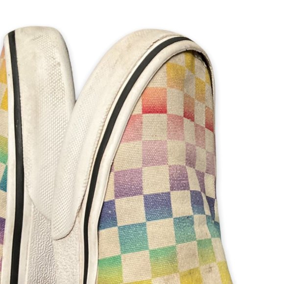 Vans Asher Rainbow Checkerboard Slip-On Sneaker - Size 3 (big kids) - Picture 8 of 8